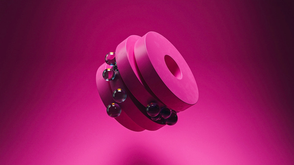 A pink object is flying through the air