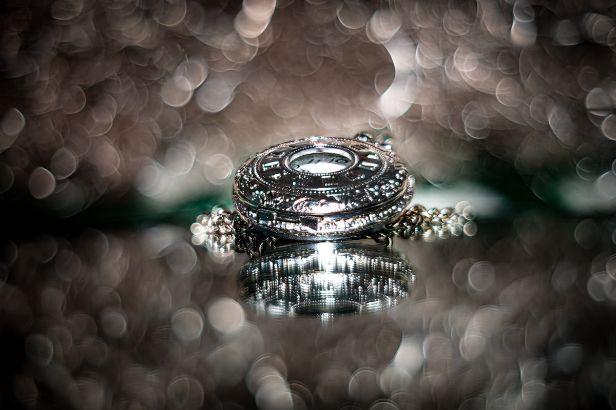 A close up of a ring on a table
