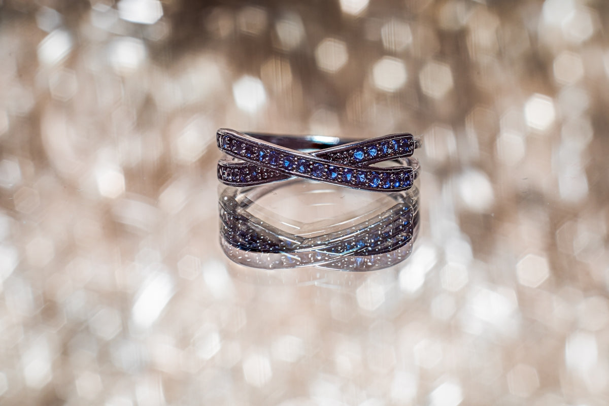 A couple of rings sitting on top of a table