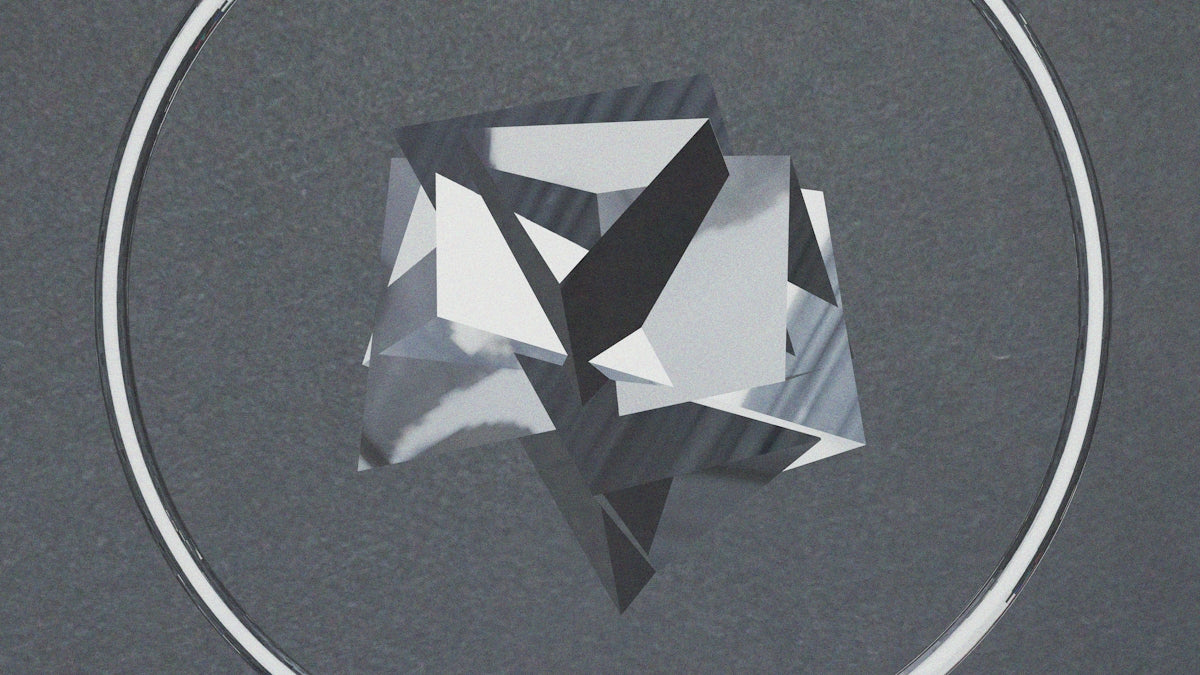 A circular object with a black and white design on it