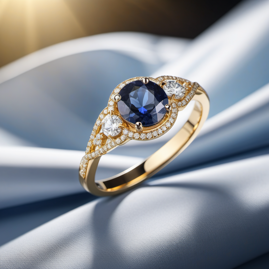 Anello di fidanzamento con tre diamanti pavé