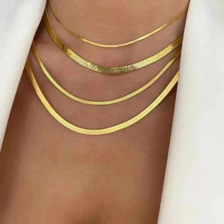 18k Gold Vermeil Herringbone Necklace