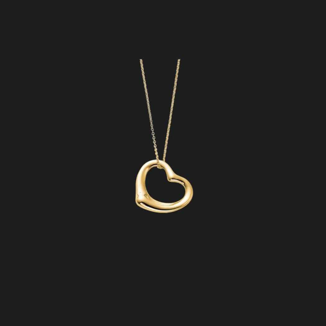 24k Gold Open Heart privjesak ogrlica