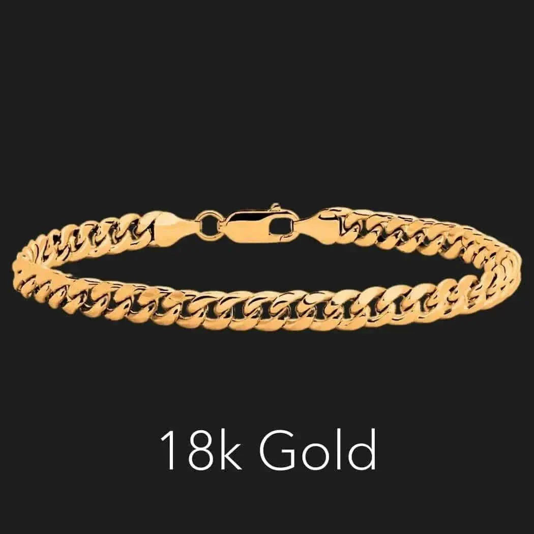 Black Alloy Diamond-Cut Cuban Link Bracelet