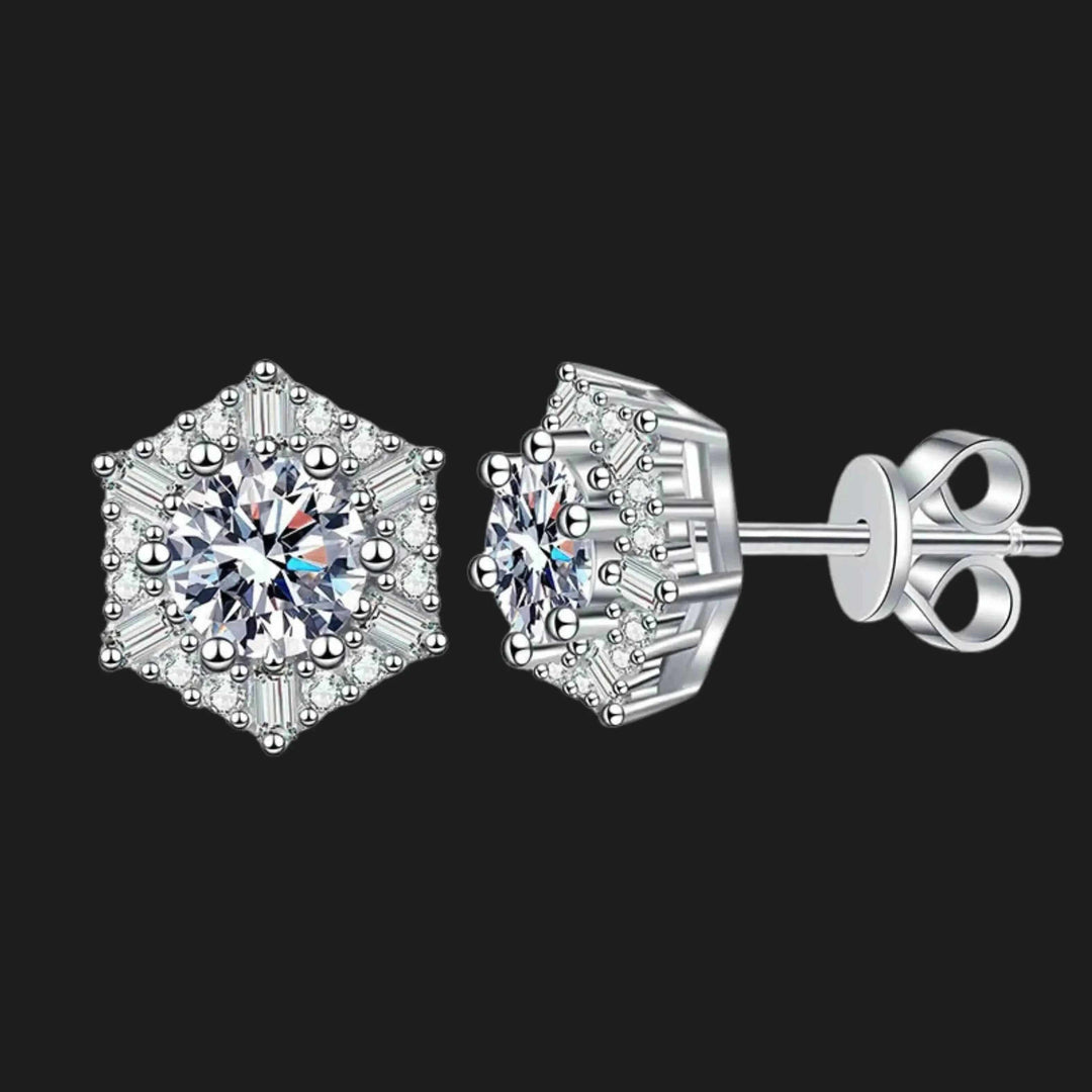 Hexagon Cubic Zirkonia Ohrstecker