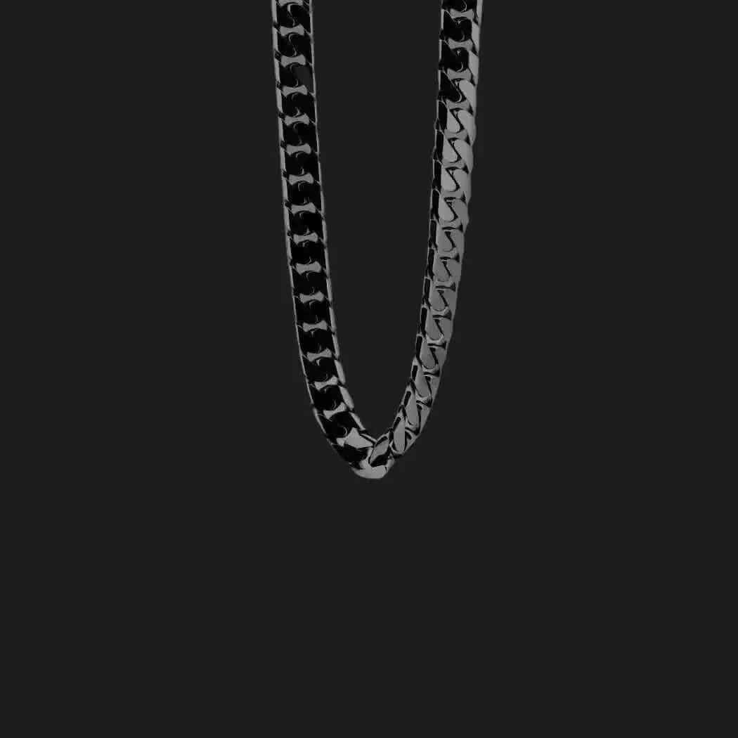 Black Alloy Diamond-Cut Cuban Link Chain