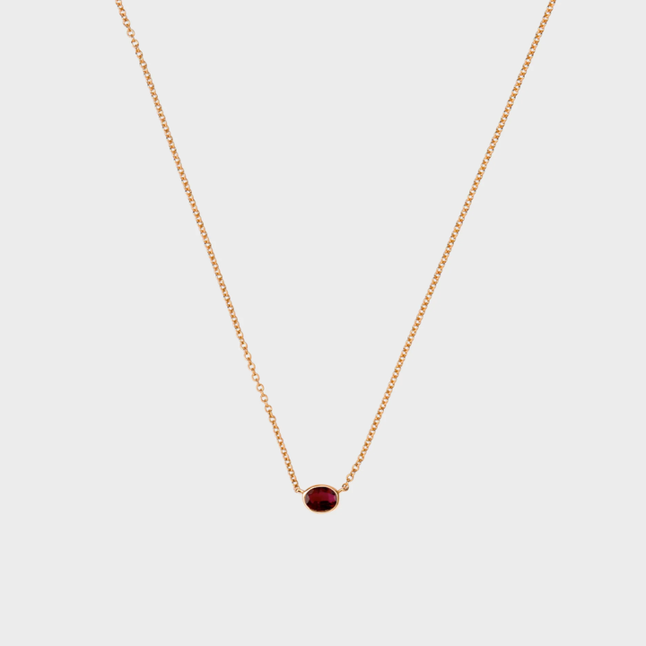 Oval Ruby Lünette Set Anhänger