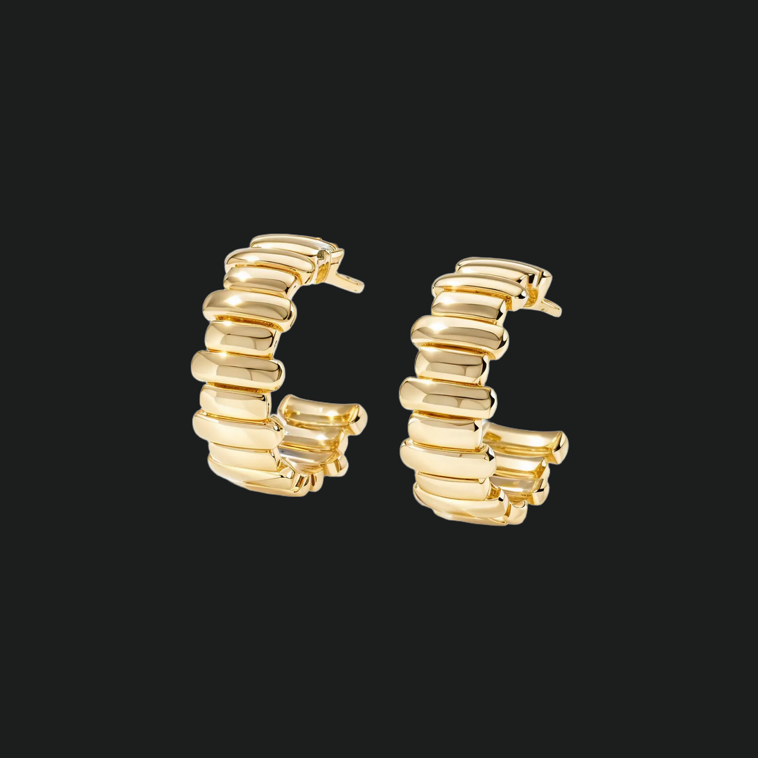 Geometrijski dijamantni blok obruči naušnice - 9kt bijelo zlato s dijamantima u laboratoriju