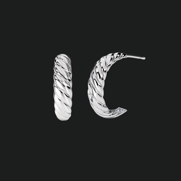 Twist Hoop Diamond Earings