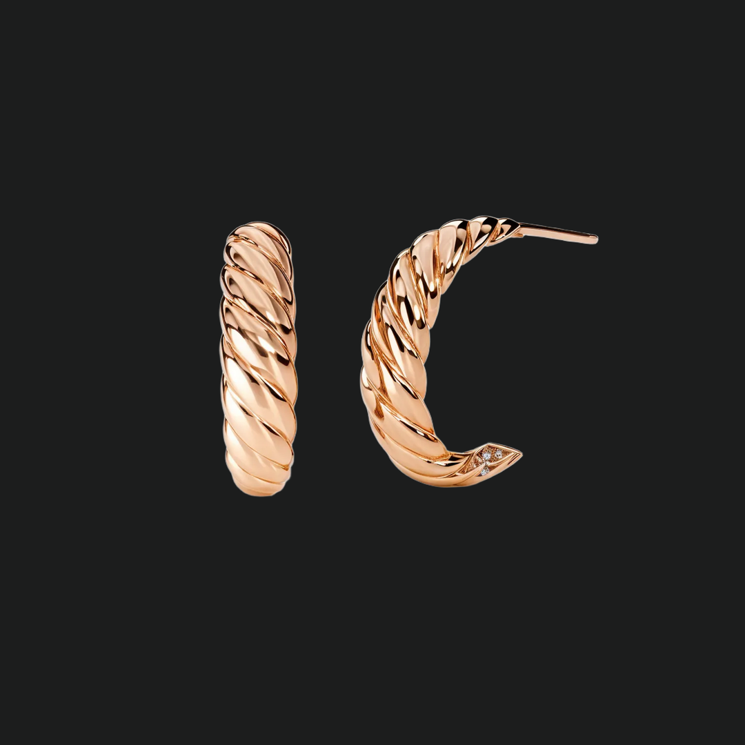 Twist Hoop Diamond Earings