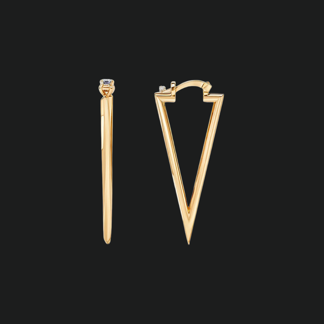 Geometrische Dreieck -Drop -Diamantohrringe - 9KT Weißgold mit Laborgewachsenen Diamanten