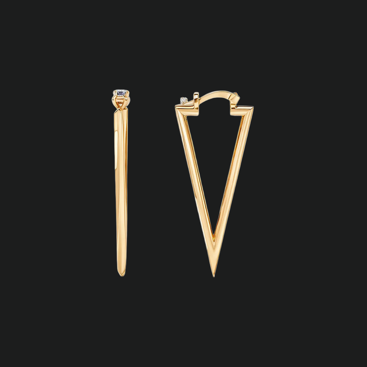 Geometrische Dreieck -Drop -Diamantohrringe - 9KT Weißgold mit Laborgewachsenen Diamanten