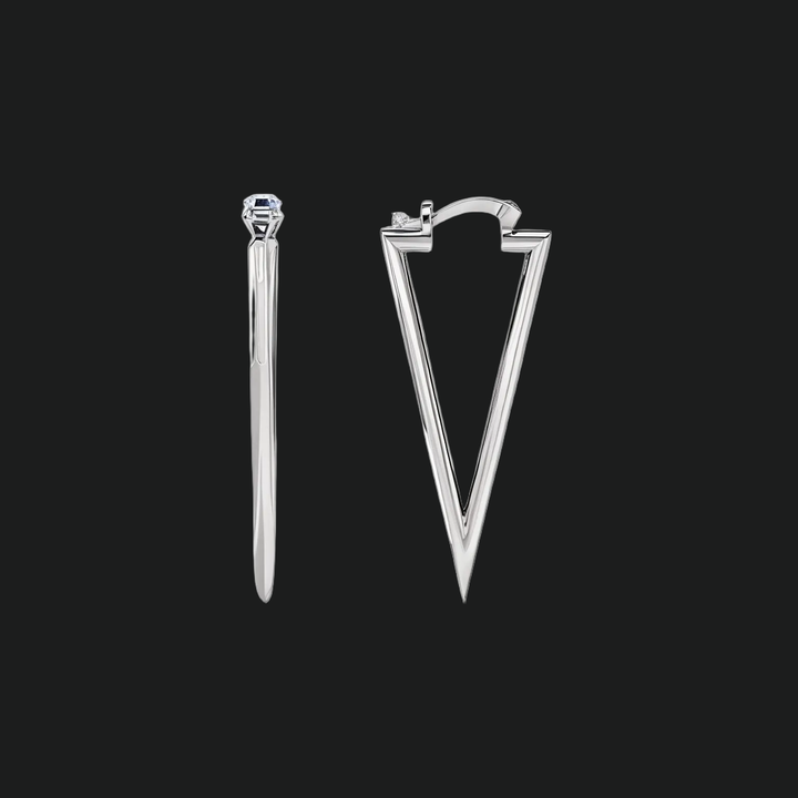 Geometrische Dreieck -Drop -Diamantohrringe