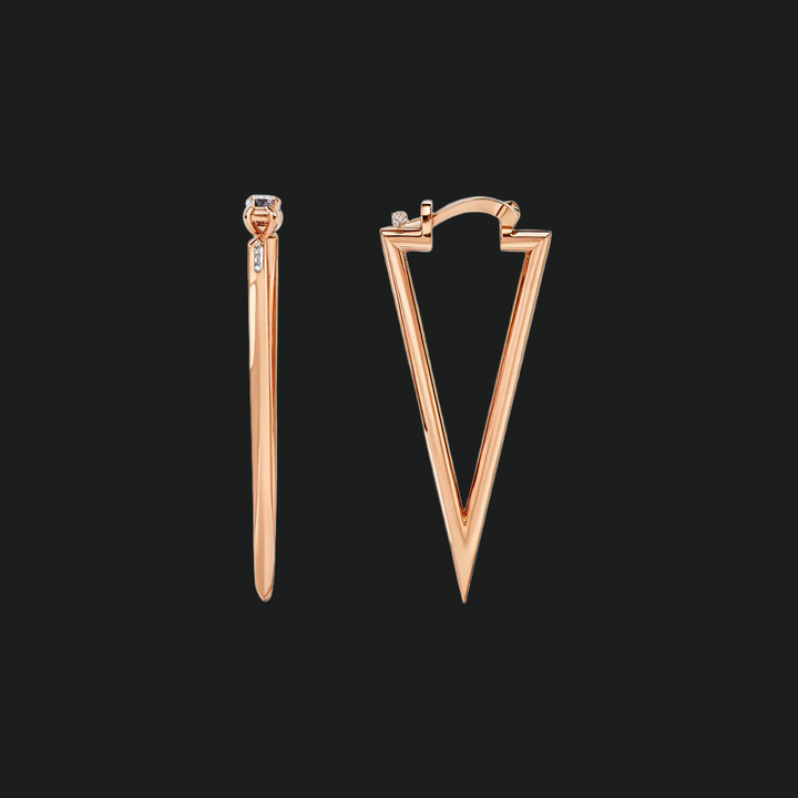 Geometrische Dreieck -Drop -Diamantohrringe
