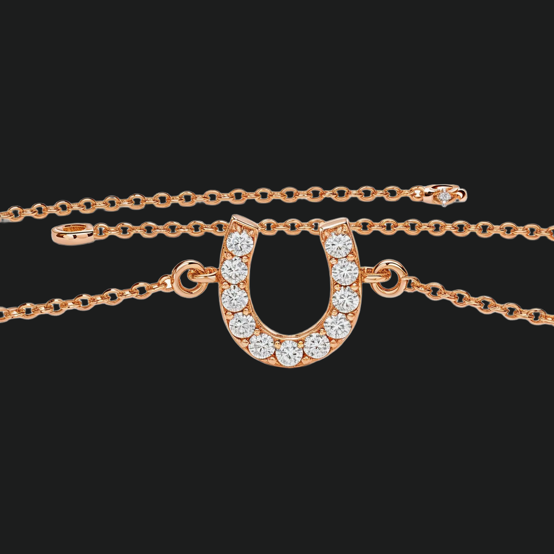 Rundes Diamant -Hufeisen -Tennisarmband