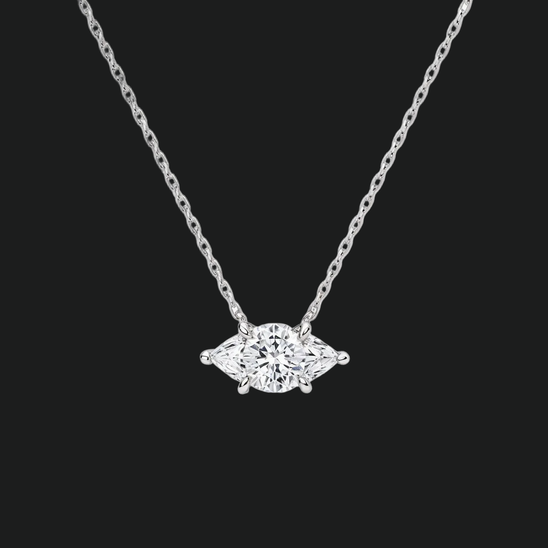 Marquise Cut Diamond East-West Solitaire Halskette