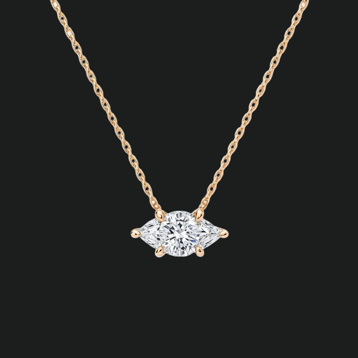 Marquise Cut Diamond East-West Solitaire Halskette