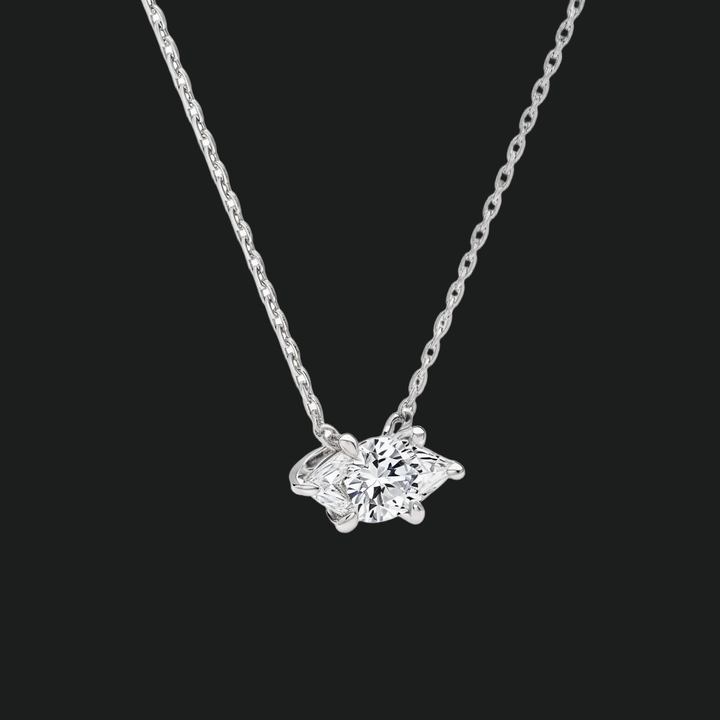 Marquise Cut Diamond East-West Solitaire Halskette