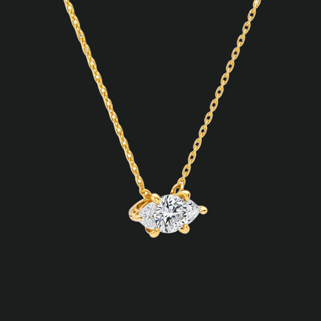 Marquise Cut Diamond East-West Solitaire Halskette