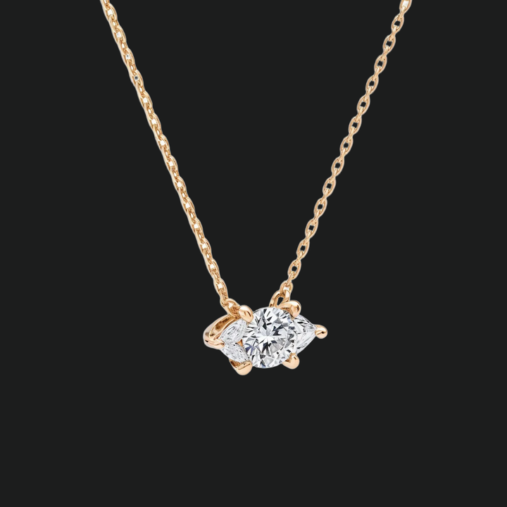 Marquise Cut Diamond East-West Solitaire Halskette