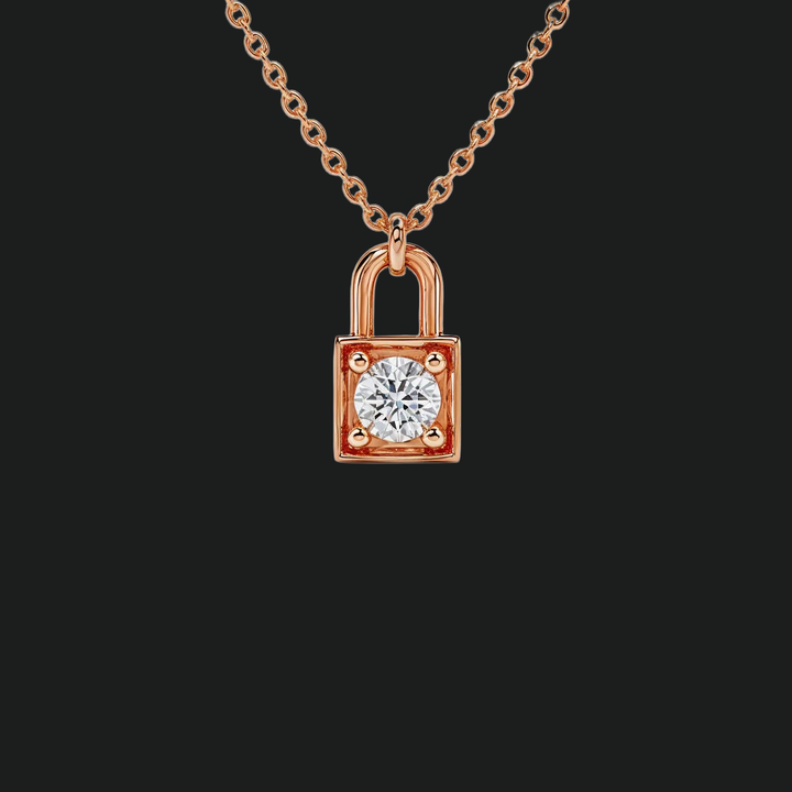 Mini Lock Round Diamond Anhängerkette