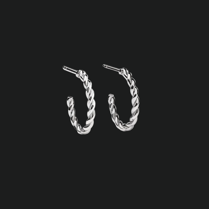 Petite Twisted Seil Diamond Hoop Ohrringe