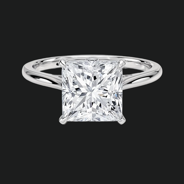 Princess Cut Hidden Halo Engagement Ring