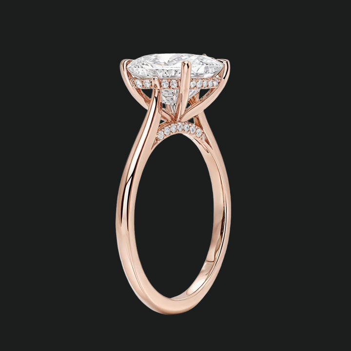 Princess Cut Hidden Halo Engagement Ring