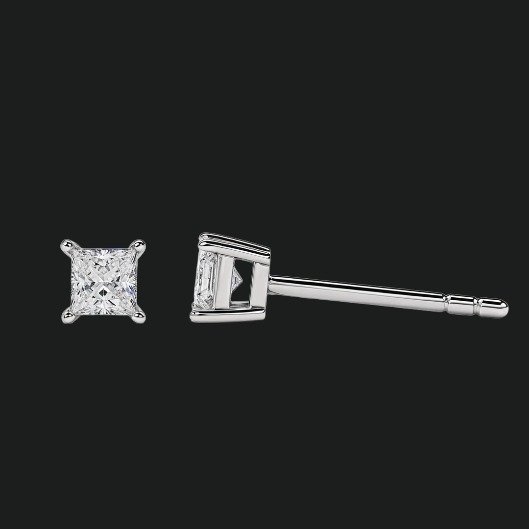Prinzessin geschnitten Diamond Ohrringe