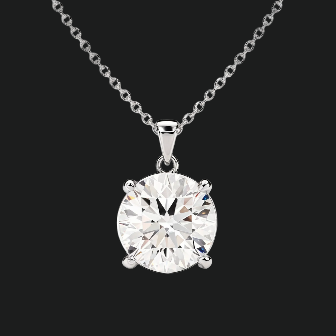 Runde Diamond Solitaire Anhängerkette