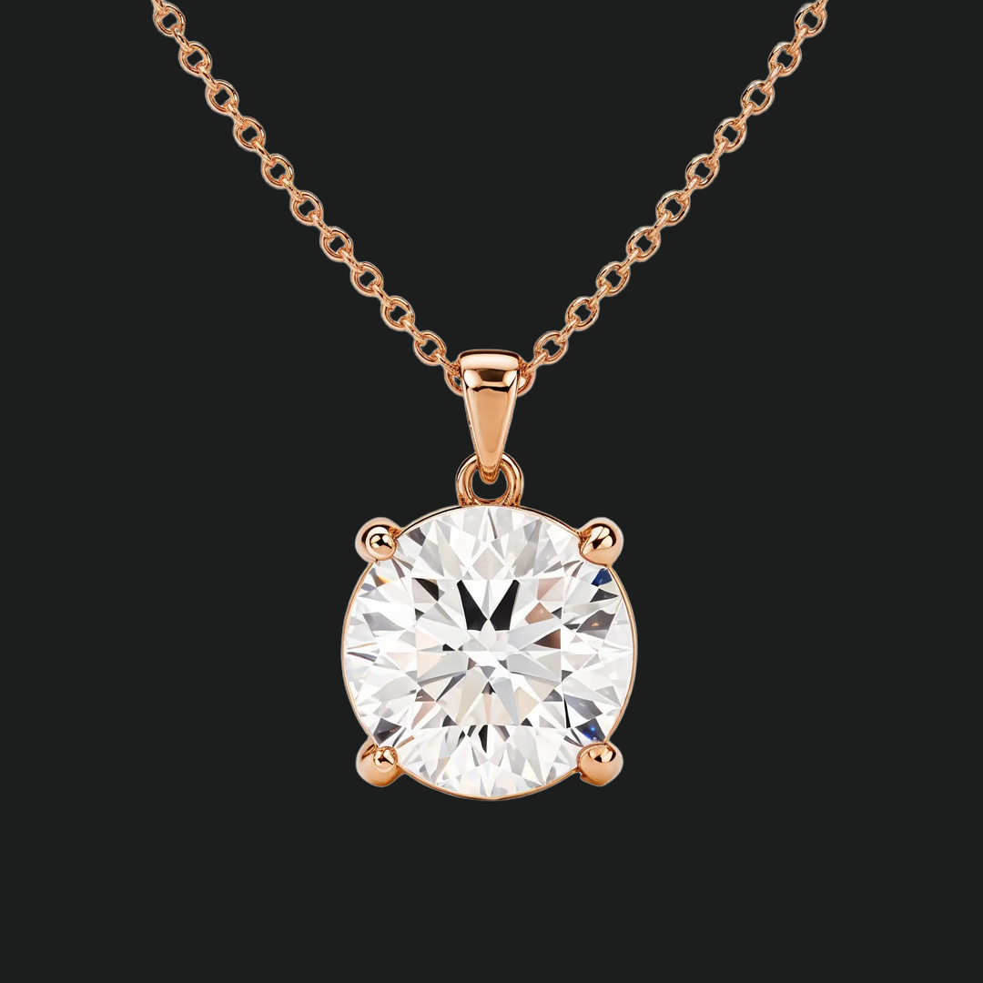 Runde Diamond Solitaire Anhängerkette