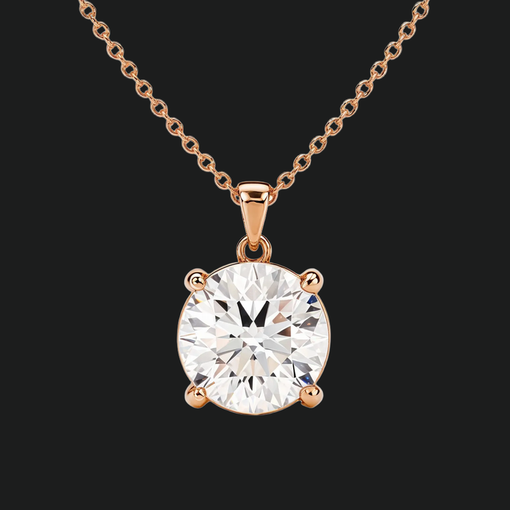Runde Diamond Solitaire Anhängerkette