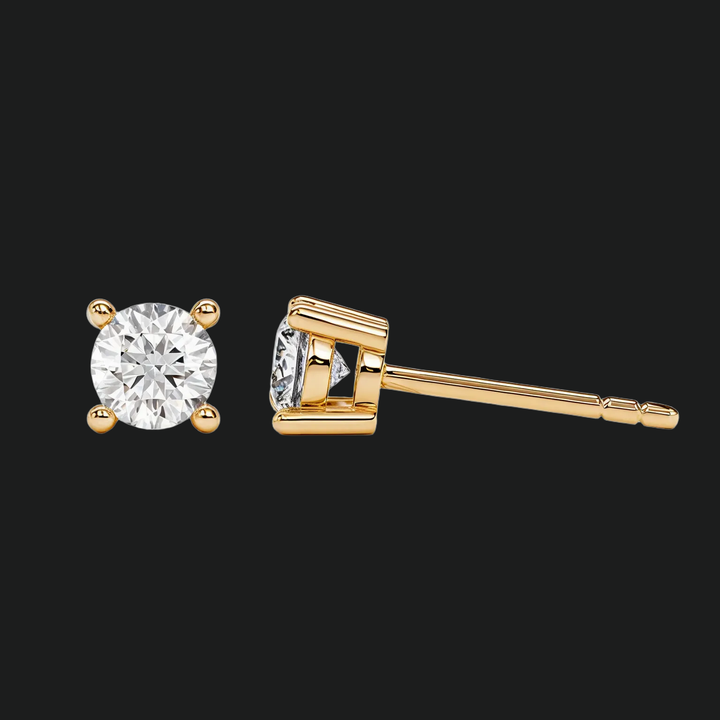 Runde geschnittene Diamantohrringe (1) - 9kt Weißgold mit Laborgewachsen Diamond