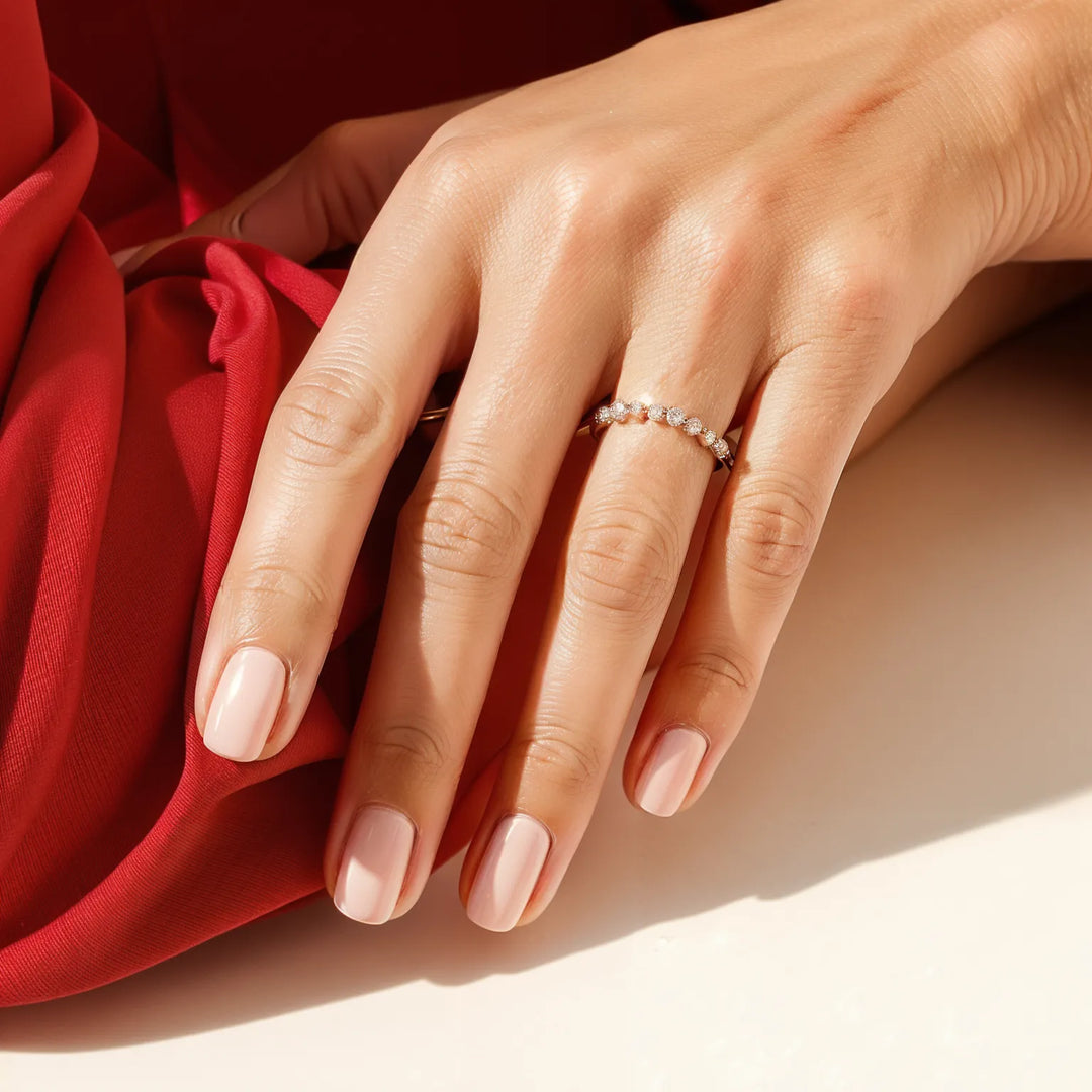Round Cut Milgrain Engagement Ring  and Matching Band