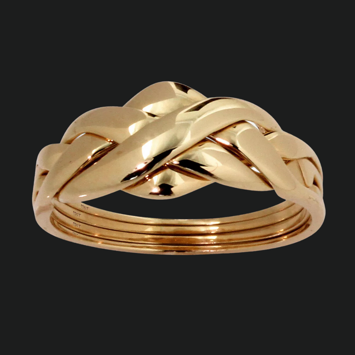 Intricate 4-Band Interlocking Puzzle Ring
