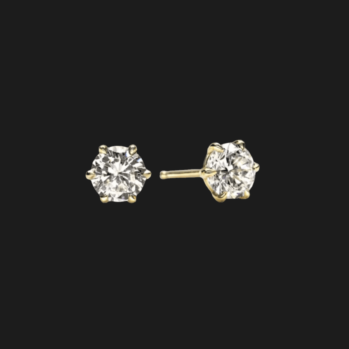 Round Diamond Stud Earrings