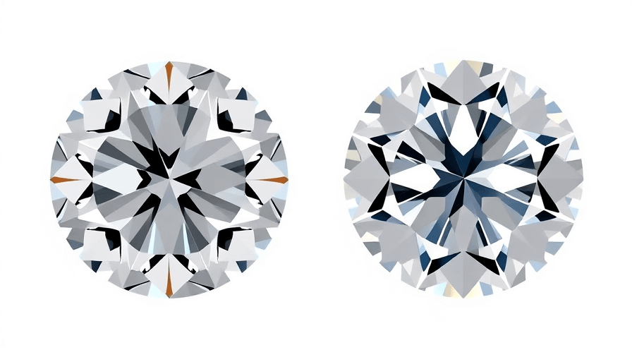Vergelijking van oude Europese snijdiamant aan de linkerkant en moderne ronde briljante diamant aan de rechterkant.