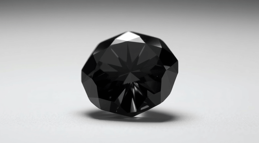 Close-up of a polished black diamond showcasing its unique facets and striking beauty.
