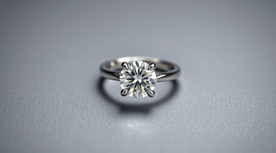 Verlovingsring met een sprankelende diamant op een slanke zilveren band, ideaal voor het aanvullen van korte vingers.
