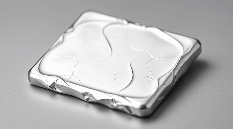 Snimak bliskog kadra srebrnastog metalnog kvadrata koji reflektira svjetlost, simbolizirajući platine elegantne i izdržljive karakteristike.