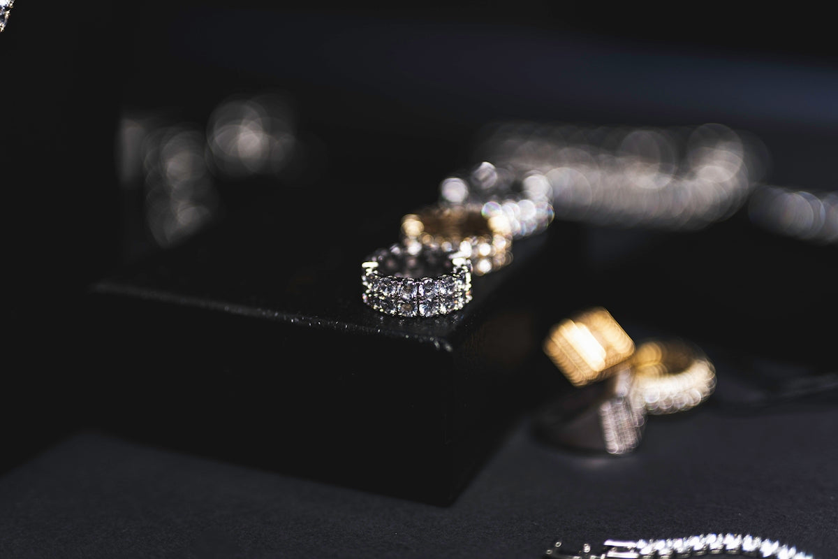 a couple of rings that are sitting on a table