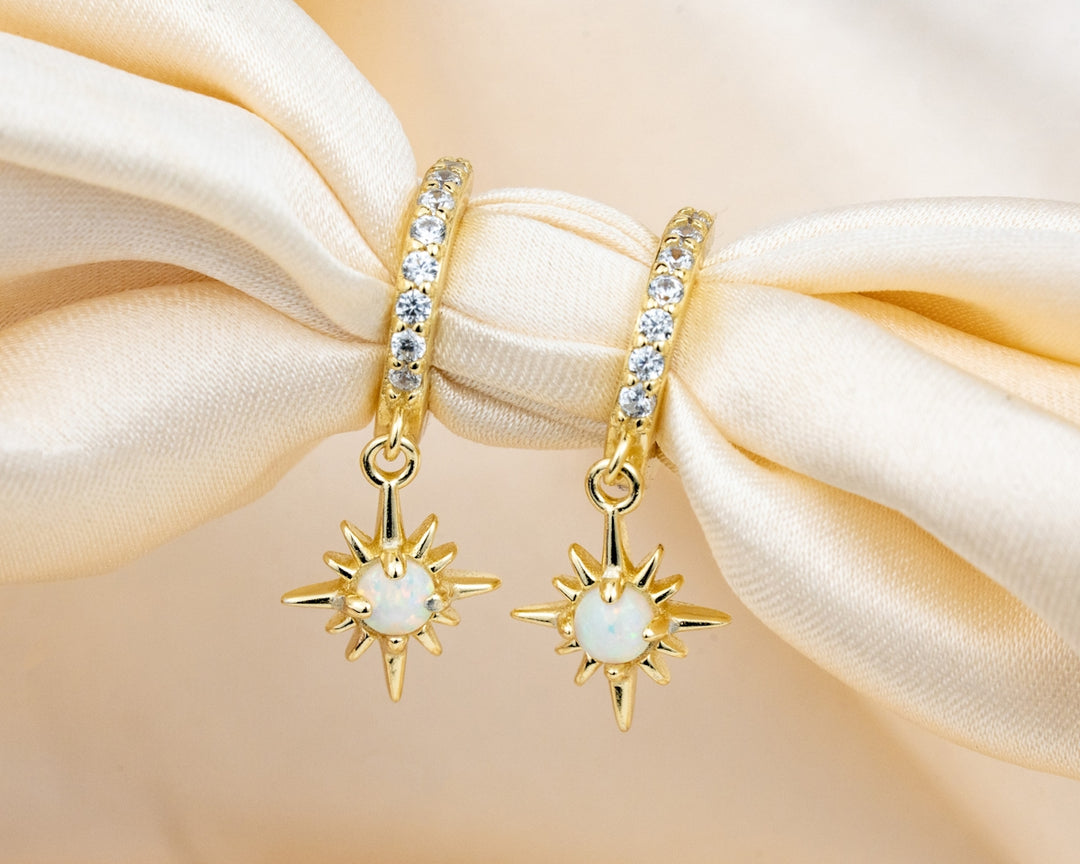 A close up of a pair of earrings