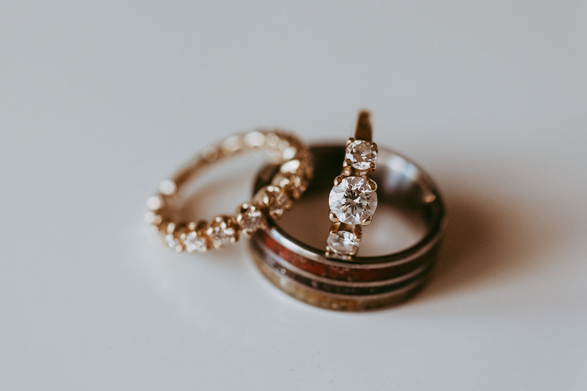 A couple of rings sitting on top of each other