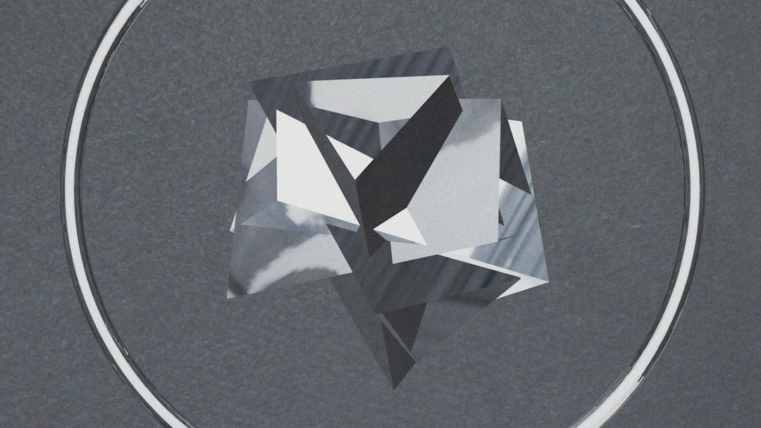 A circular object with a black and white design on it