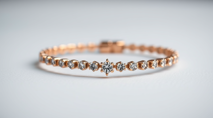 Elegant rose gold bracelet with sparkling stones, showcasing sustainable jewellery design trends.