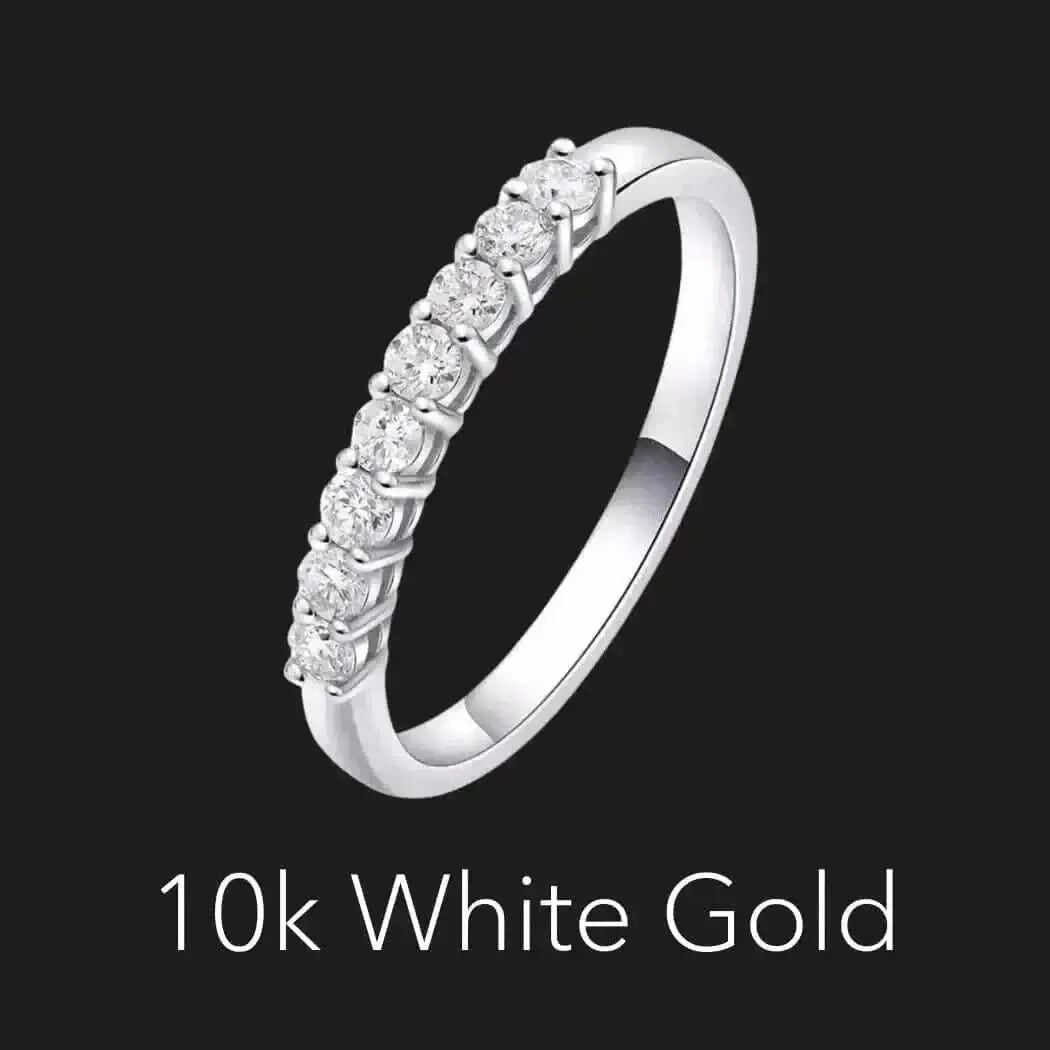 Sterling Silver Moissanite Half-Eternity Ring