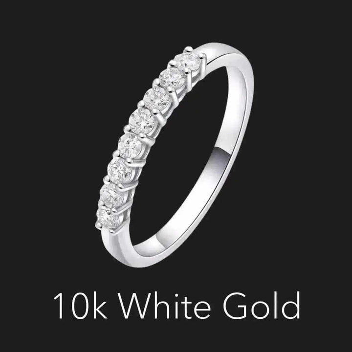 Sterling Silver Moissanite Half-Eternity Ring