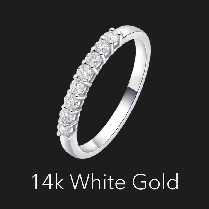 Sterling Silver Moissanite Half-Eternity Ring