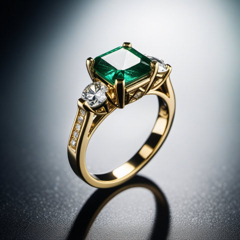 Anello di fidanzamento con tre diamanti pavé
