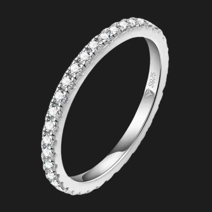 Gold Plated Moissanite Eternity Ring
